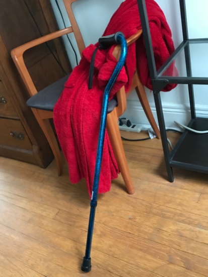 Now and Then- my blue cane after injury