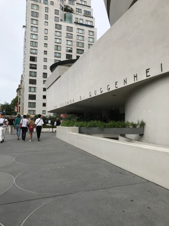 Leonard Cohen exhibit at The Jewish Museum (walking past the Guggenheim Museum)